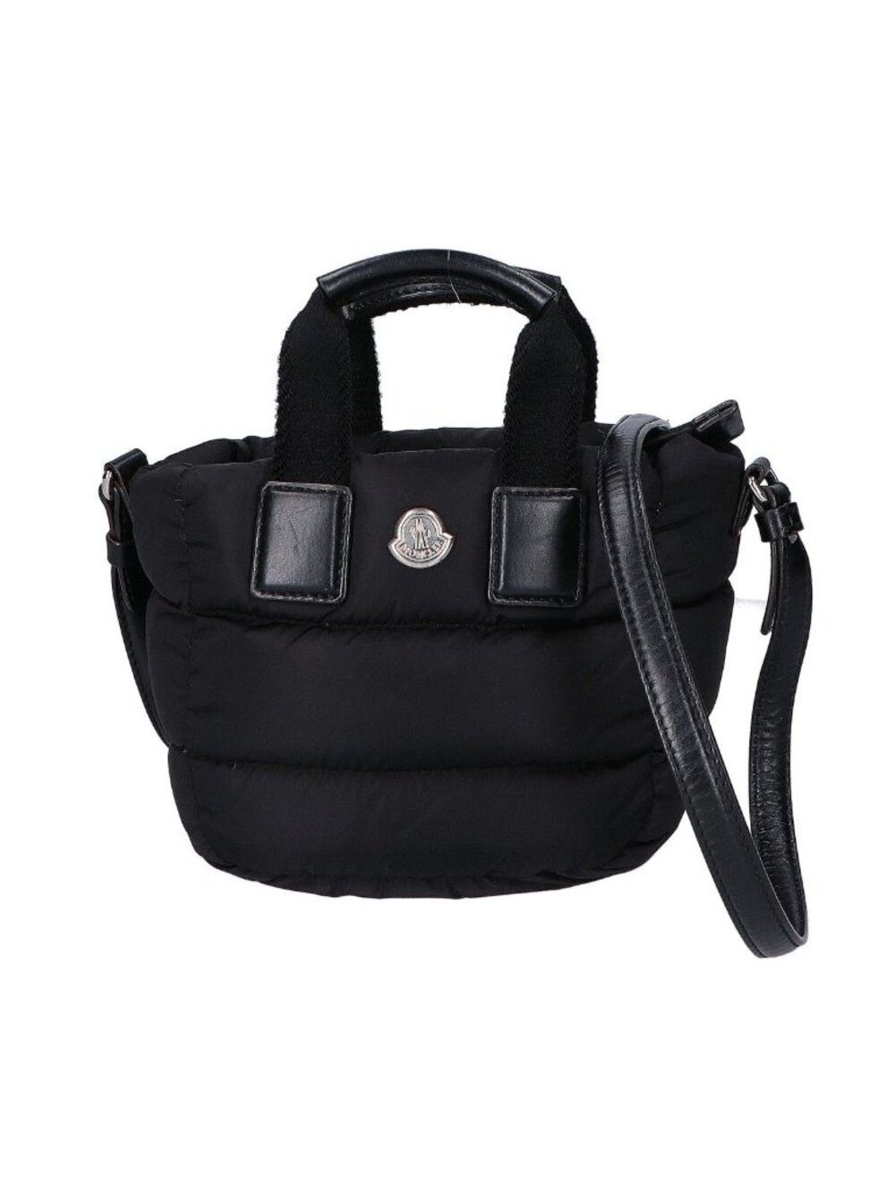 Moncler Micro Caradoc Quilted Nylon Metal Logo 2-Way Handbag